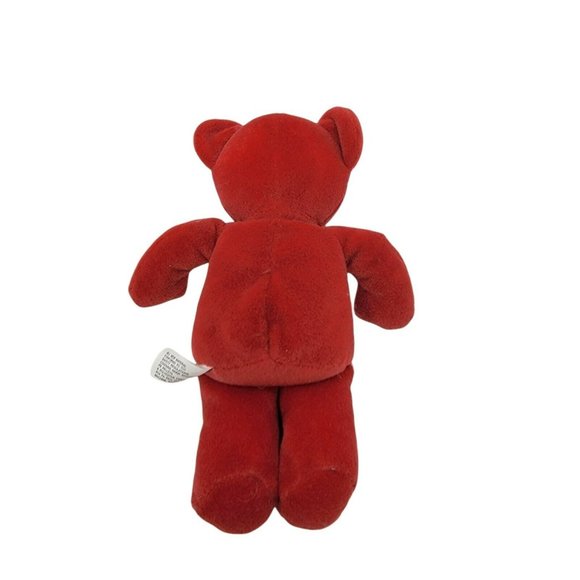 Russ Berrie "United We Stand" Teddy Bear Beanbag Plush Red 8" Stuffed Animal - Picture 2 of 3